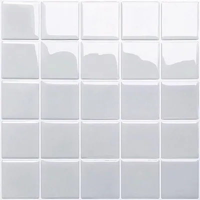 Immagine prodotto di Piastrelle adesive – 10 pezzi – Finitura lucida – Grigie – 25,4 x 25,4 cm