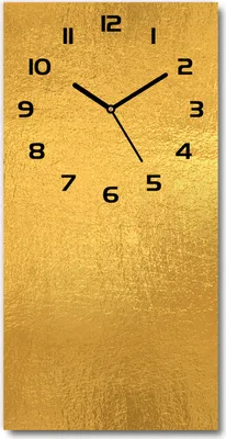 Produktbild von Wanduhr aus Glas – 30x60 cm - Glasbild - Glasuhr - Gehärtetes Glas -Goldener Folie Hintergrund