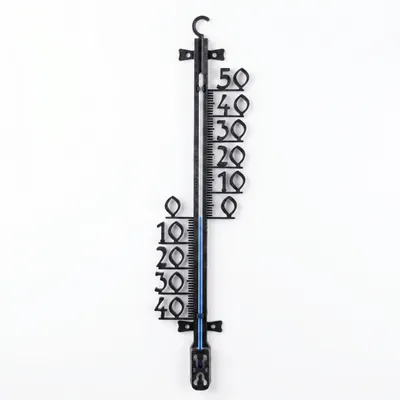 Produktbild von 47cm XL Außenthermometer Analog Kunststoff Schwarz Temperaturanzeige -40 bis 50°C Thermometer für Garten Terrasse Balkon Außen Gartenthermometer