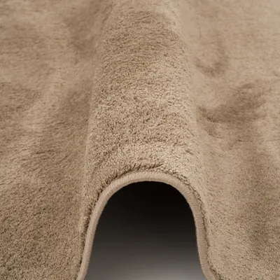 Produktbild von Luxus Super Soft Hochflor Langflor Teppich Melia Einfarbig Rund, Größe:120 cm Rund, Farbe:Taupe