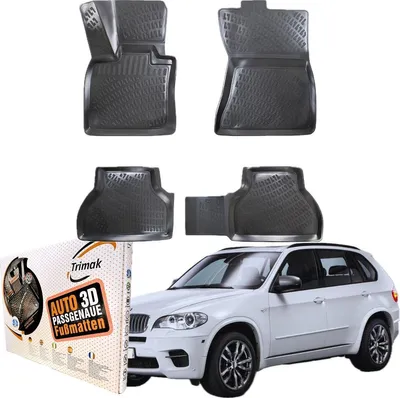 Produktbild von Trimak Autofußmatten kompatibel mit BMW X5 E70 (2006 - 2013) Auto Allwetter Gummimatten