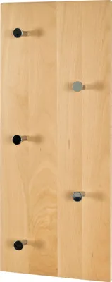 Produktbild von HAKU Wandgarderobe buche, chrom - Massivholz, B/H/T: 60x25x6 cm