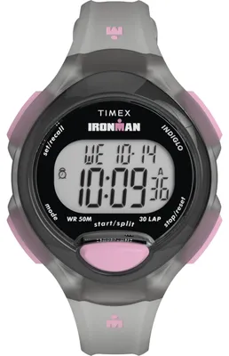 Produktbild von Timex Ironman Damen-Armbanduhr, 34 mm, schwarzes Polyurethan-Armband, digitales