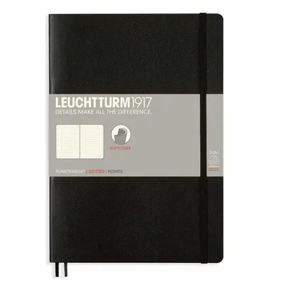 Produktbild von Leuchtturm 349298, Einfarbig, Schwarz, B5, 121 Blätter, 80 g/m², Softcover