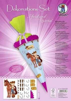 Produktbild von URSUS Deko Set Schultüte Easy Line "PFERD & REITERIN"