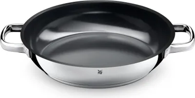 A close-up studio shot of a WMF all-purpose frying pan.