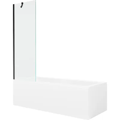 Obrázek produktu pro Mexen Cubik obdélníková vana 160 x 70 cm s pláštěm 1-křídlovou zástěnou 60 cm, Průhledné, Černá - 550316070X9506000070