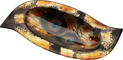 Produktbild von Casablanca by Gilde Dekoschale Glasart ovale Dekoschale Peacock H. 7 cm,39920