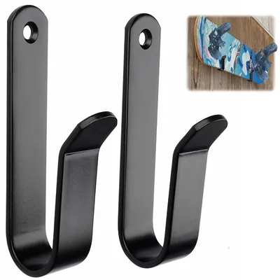 Produktbild von Skateboard Wandhalterung aus Edelstahl mit Aufbewahrungshaken für Longboards, Snowboards, Wakeboards