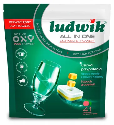Zdjęcie produktu dla Ludwik All in one tabletki do zmywarek GRAPEFRUIT 41 szt.