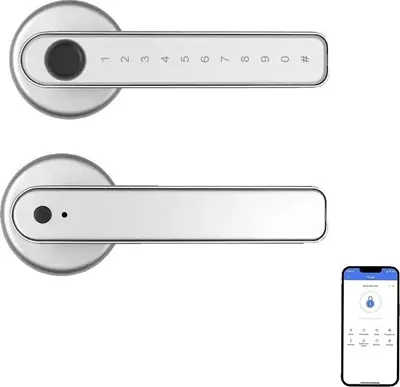 Produktbild von Fingerabdrucktürschloss, Schlüsselzugang, Fernzugriff, Bluetooth Silber