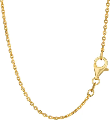 Produktbild von Halskette 45cm Ankerkette diamantiert 925 Silber Gelbgold vergoldet 1,2mm breit