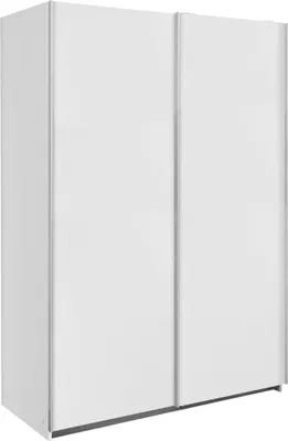 Image de Armoire à portes coulissantes Bramfeld, 135 x 64 x 198 cm, blanc, finition chêne planches, 2 portes (18910)