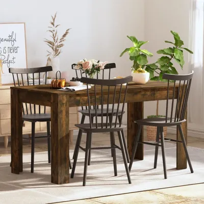 Obrázek produktu pro Maison Exclusive – jídelní stůl z kouřového dubu 140 x 74,5 x 76 cm, dřevěný materiál