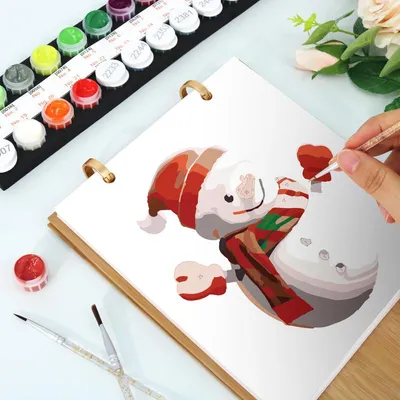 Produktbild von Malen nach Zahlen für Erwachsene & Kinder 2026 Tischkalender | Schneemann Edition