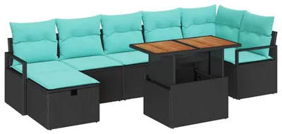 Produktbild von vidaXL Gartensofa-set 8 stk. Schwarz Poly-Rattan