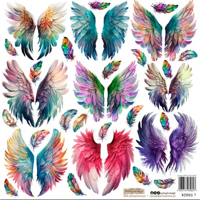 Produktbild von AUFKLEBER Nachbildung Stickers - ScrapLove - Wings 1