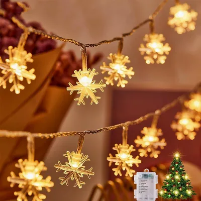 Immagine prodotto di Catena luminosa a LED, con 40 luci, lunghezza 6 metri, alimentazione a batteria, per uso interno