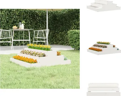 Image de vidaXL Bac à plantes blanc 80x80x27 cm Pin massif - Pots de fleurs & Jardinières