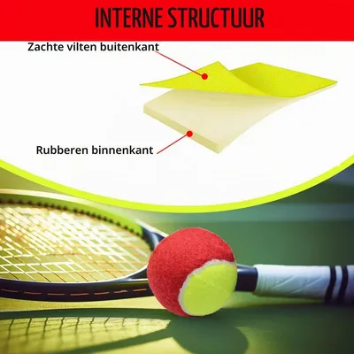 Productafbeelding van Tennisbal - Tennisballen - Low compression - Trainingsbal voor beginners en kinderen - Langzame tennisbal - 3 compressieniveaus