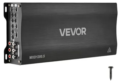 Produktbild von VEVOR Autoverstärker 5-Kanal, Endstufe Klasse D Überbrückbar, Max. 4 x 100 W an 4 Ohm / 4 x 200 W an 2 Ohm + 1 x 1000 W an 2 Ohm / 1 x 500 W an 4 Ohm, Hochleistungsverstärker für Fahrzeuge