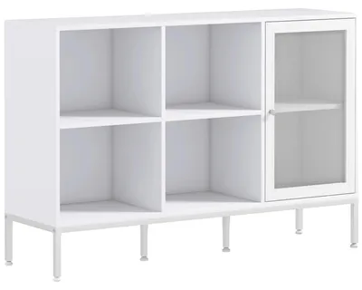 Image de Armoire de cuisine, compartiments ouverts, étagères réglables, 120 x 37 x 81,5 cm, BLANC