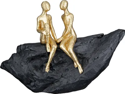 Immagine prodotto di Gilde Skulptur, "Verliebt", Kunstharz, schwarz, goldfarben, VE 2, L. 6 cm, B. 24 cm, H. 17 cm 37460 4063387374603