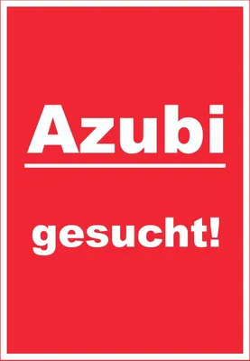 Produktbild von Azubi gesucht Schild mit Text Aushängeschild hochkant rot-weiss A5 Rückseite selbstklebend