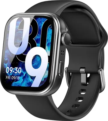 Produktbild von 1,85" AMOLED HD Screen Fitnessuhr mit Bluetooth Anrufe, 100 Sportmodi mit Herzfrequenz/Schlafmonitor/Schrittzähler, IP68 wasserdicht Sportuhr
