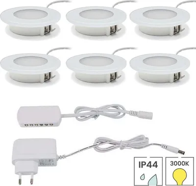 Produktbild von LED-Einbauleuchten | 6er-Set LED-Downlights | 1,5 Watt | 3000K modernes Warmweiß | rund