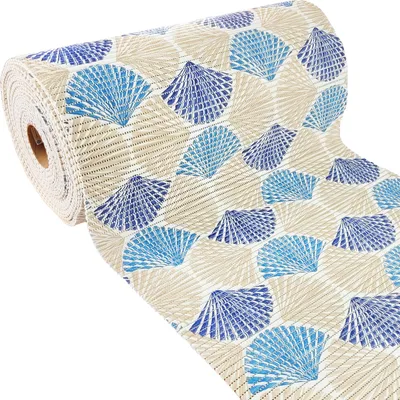 Produktbild von Weichschaummatte Bad 65x1000 cm - Muschel Blau - Badematte aus weichem, atmungsaktivem PVC - Antirutschmatte Bad für Innen- und Außenbereiche - Badteppich Weichschaum mit sicherem Halt auch bei Nässe