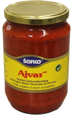Produktbild von Sofko Ajvar Paprika und Aubergine Gesmüsezubereitung scharf 720ml