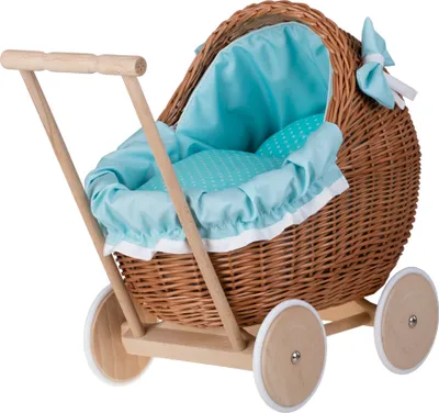 Obrázok produktu pre Kočík pre bábiku LILI Willow v prírodnej farbe 48X28 H26/47 CM (Mint)