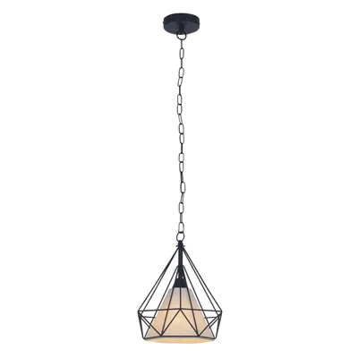 Zdjęcie produktu dla Näve metalowa lampa wisząca d: 29cm czarna - Materiał: metal, plastik, tekstylia - Kolor: czarna rama; biały klosz; 6102322