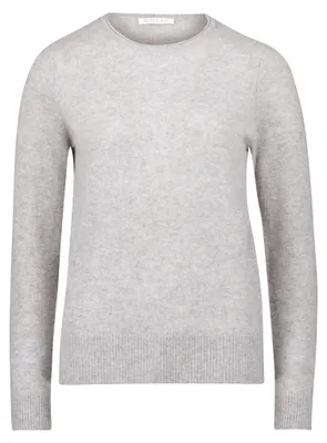 Produktbild von Uni Langarm Rundhals Strick-Pullover, figurumspielend, 62 cm Gesamtlänge