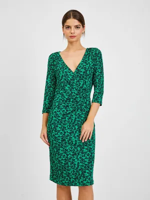 Produktbild von Schwarz-grünes Damen-Blumenkleid ORSAY - XS