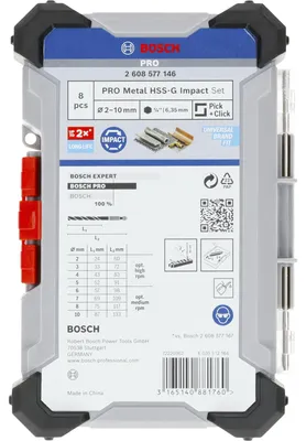 Image de PRO Metal HSS-G Impact Set de forets hélicoïdaux, 8 pièces, en boîte