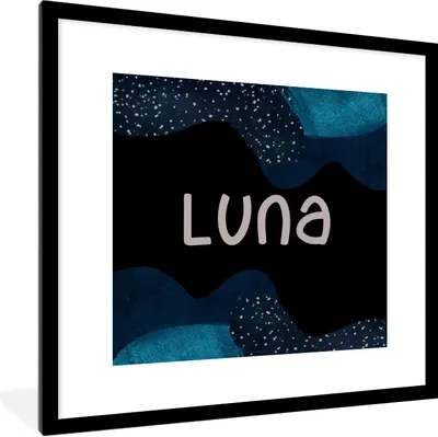 Produktbild von MuchoWow® Gerahmtes Poster Luna - Pastell - Mädchen 40x40 cm - Poster mit Schwarzem Bilderrahmen Wandposter Rahmen Foto Bilder - Poster - Plakat im Rahmen