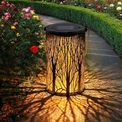 1 Stück Solar Laterne für Außen,IP65 Wasserdicht Dekorativ Solar Gartenleuchte,Solarlampe Outdoor Dekorationen für Weg Garten Patio Terrasse und Hof Weihnachten(Warmweiß)