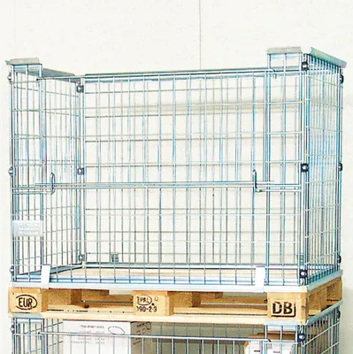 Produktbild von Palettenaufsatz für Europaletten, faltbar, Stahlgitter glanzverzinkt, LxBxH 1220 x 820 x 900 mm