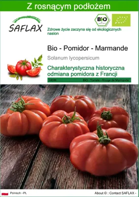 Zdjęcie produktu dla SAFLAX - Bio - Pomidor - Marmande - 10 Nasiona - Z podłożem uprawowym wolnym od zarazków - Solanum lycopersicum
