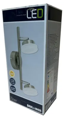 Produktbild von Briloner LED Wandlampe Deckenleuchte Stone Nickel matt 2 x.4,5W 800lm warmweiß 3000K