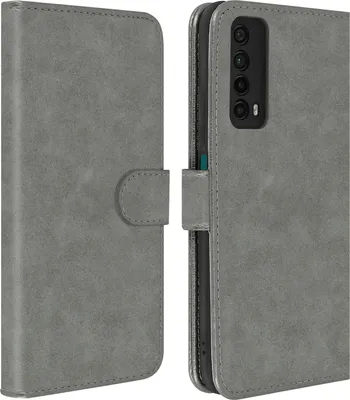 Image de Flip Cover Portefeuille, étui en similicuir pour Huawei P smart 2021 - Gris