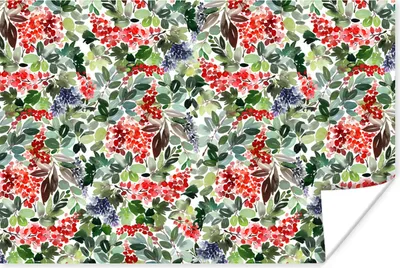 Produktbild von MuchoWow® Poster Pflanzen - Beeren - Muster 180x120 cm - Fotoplakat