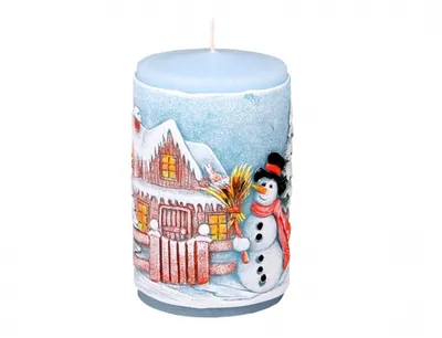 Zdjęcie produktu dla Świeca SNOWBIRD WAR zdobiona rzeźbiona świeca zapachowa d6x10cm