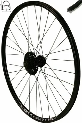 Produktbild von REDONDO 26 Zoll Hinterrad Laufrad Felge Schwarz Disc + 9-fach Shimano Kassette