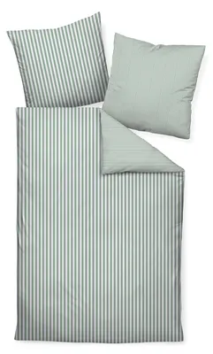 Produktbild von Janine Design Mako-Satin Bettwäsche-Garnitur modernclassic 3912 Farbe salbeigrün Größe 155x200 + 80x80cm