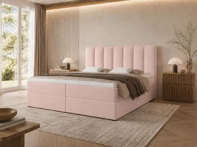 Produktbild von Emlar Boxspringbett Bella 140x200 - Bett mit Matratze und Topper - Boxspringbett mit Bettkasten und Matratze - Boxspringbett Rosa (Magic Velvet 2253)
