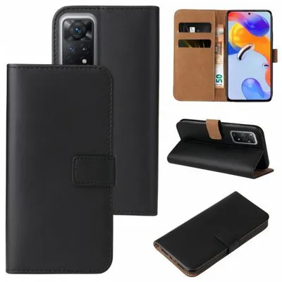 Produktbild von Kunstleder Flip-Hülle für Smartphones - Farbe: Schwarz - Modellkompatibilität: Für Xiaomi Redmi Note 11 Pro