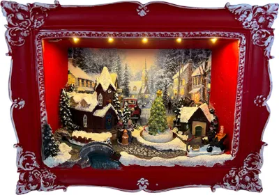 Produktbild von abc HOME | Wandbild Winterszene & Spieluhr | Weihnachten | LED's | Melodie | 21 cm H